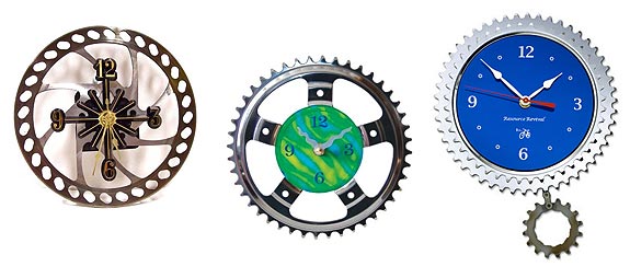 recycled bicycle clock for sale